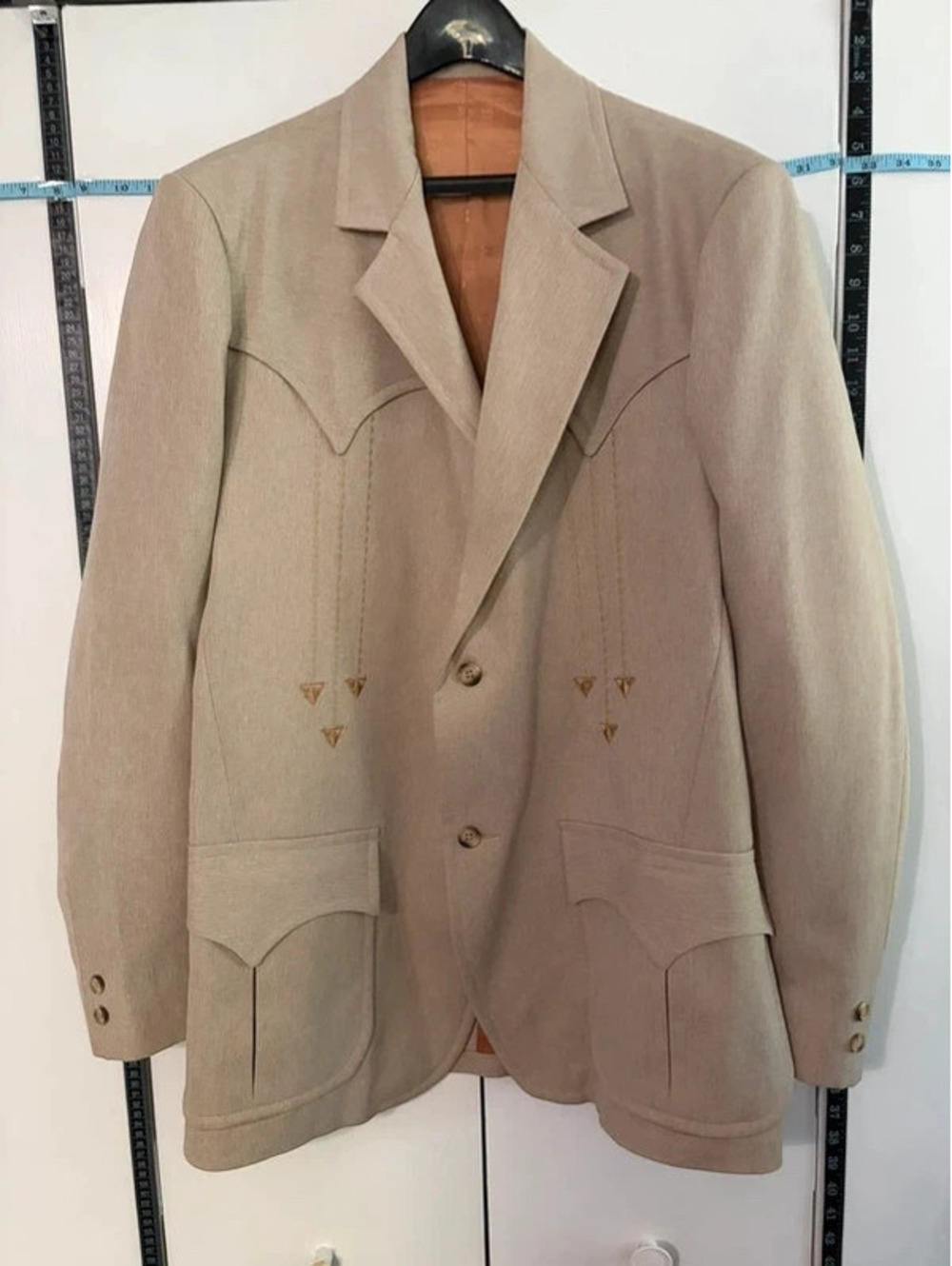 Western Blazer Rockabilly Cowboy Embroidered Trego’s Tan NWOT Vintage 40L